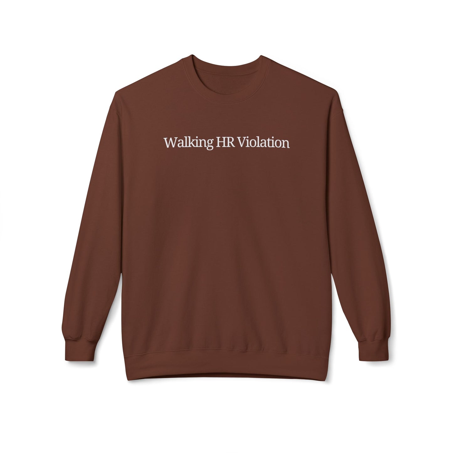 'Walking HR Violation' Unisex Fleece Crewneck Sweatshirt